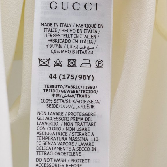 Gucci Spring 2022 Crêpe de Chine White Silk Ruffle Blouse - Picture 11 of 16